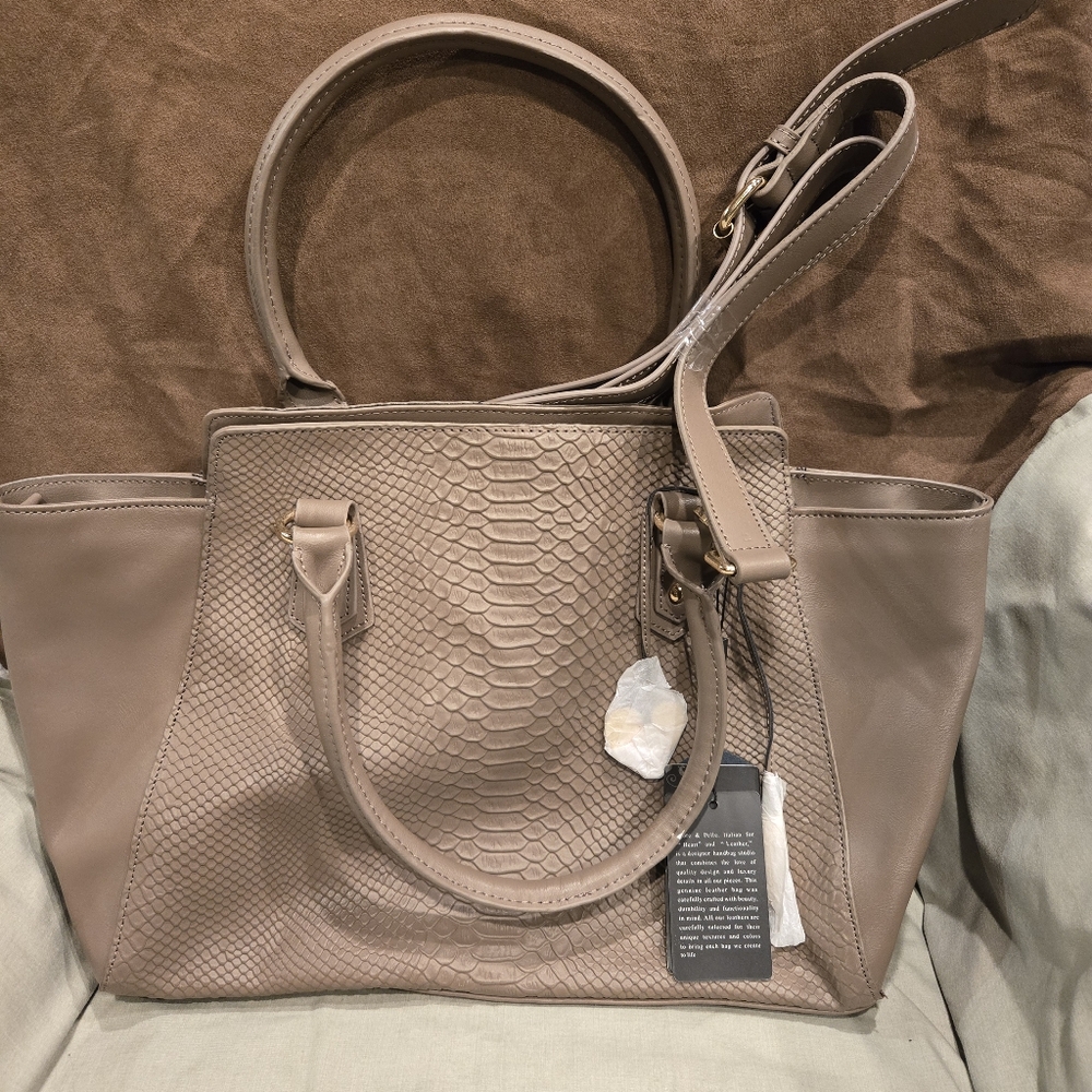 Cuore and Pelle Musette Caryall Tote - Tan/Putty